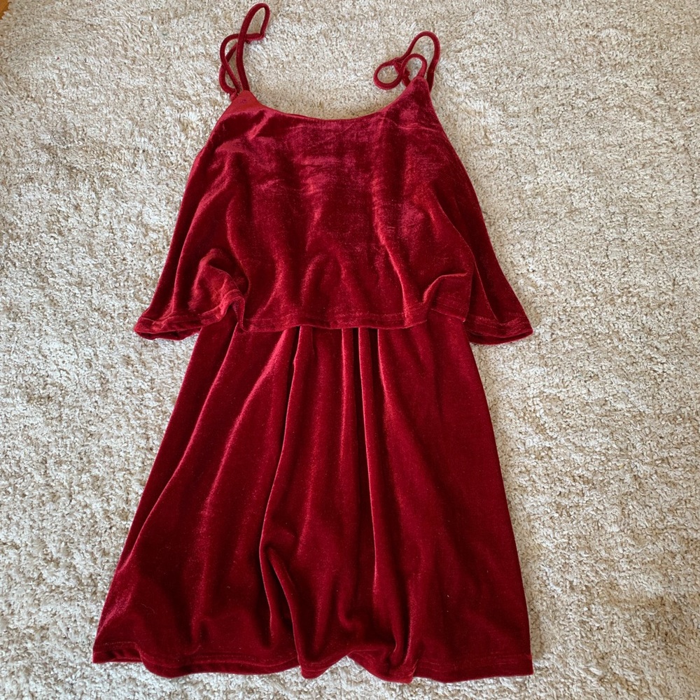 Red velvet dress